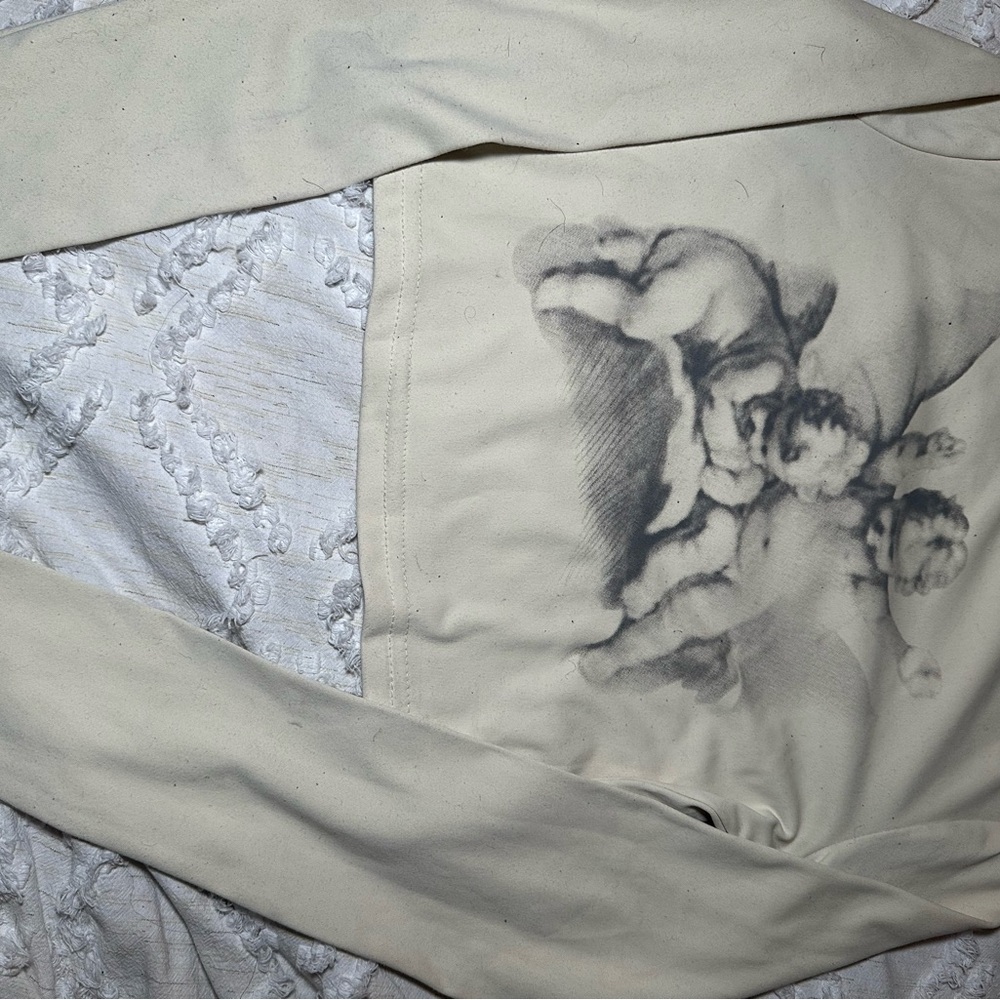 Cream Long Sleeve Top with Angel Print